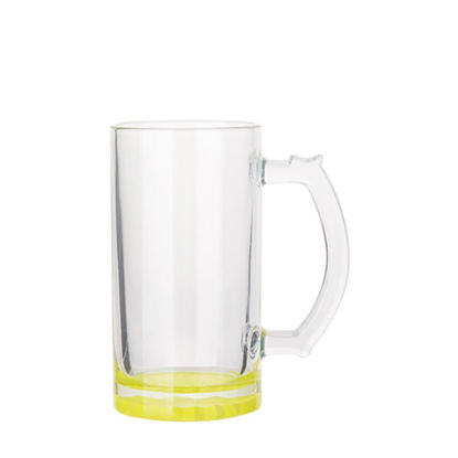 Picture of BEER GLASS (Clear) YELLOW bottom 16oz