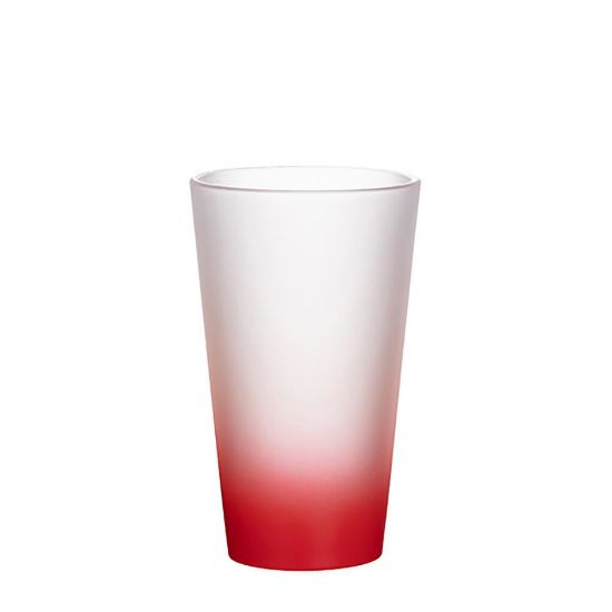 Picture of MUG GLASS -17oz LATTE (FROST) RED Gradient
