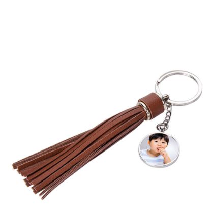 Picture of KEY-RING -Tassel (BROWN long) ROUND