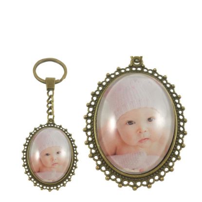 Picture of KEY-RING - ALLOY oval gold (P029)