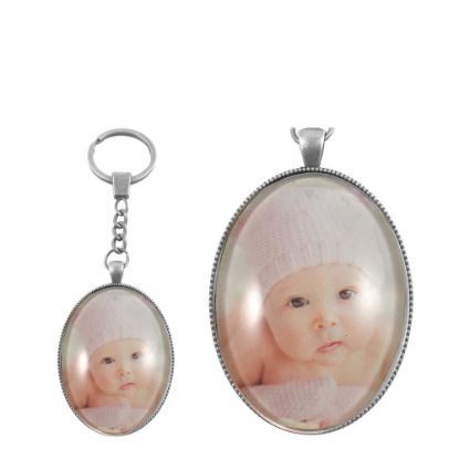Picture of KEY-RING - ALLOY oval silver (P034)