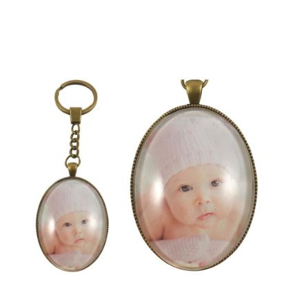 Picture of KEY-RING - ALLOY oval gold (P035)