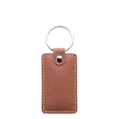 Picture of KEY-RING - PU LEATHER (Rectangular) BROWN