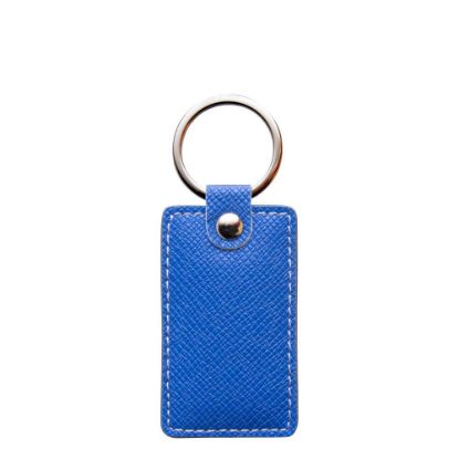 Picture of KEY-RING - PU LEATHER (Rectangular) BLUE