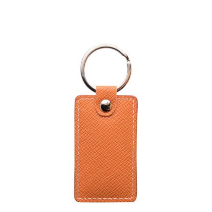 Picture of KEY-RING - PU LEATHER (Rectangular) ORANGE