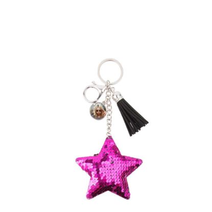 Picture of KEY-RING - (SEQUIN) STAR rose red