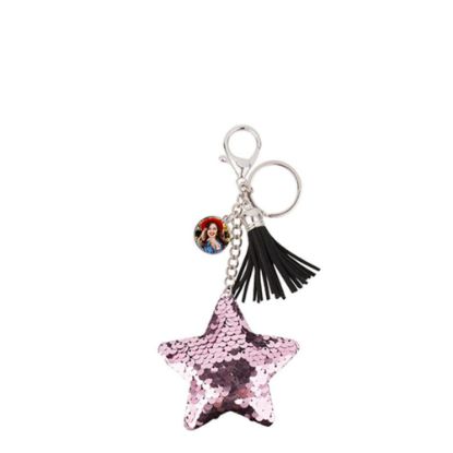 Picture of KEY-RING - (SEQUIN) STAR pink