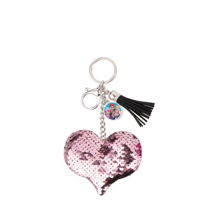 Picture of KEY-RING - (SEQUIN) HEART pink