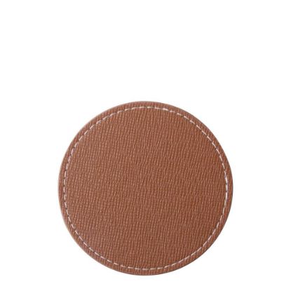 Picture of COASTER (LEATHER) ROUND 9.5cm - BROWN