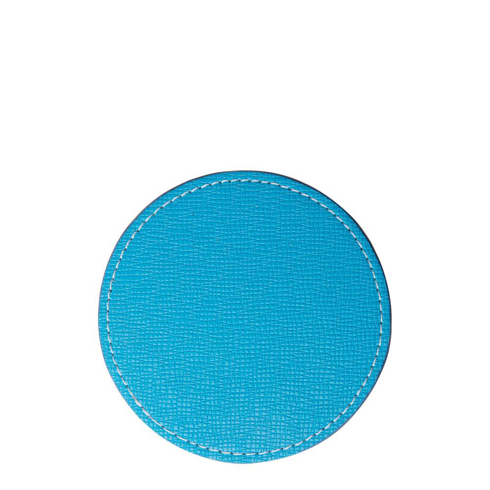 Picture of COASTER (LEATHER) ROUND 9.5cm - BLUE LIGHT