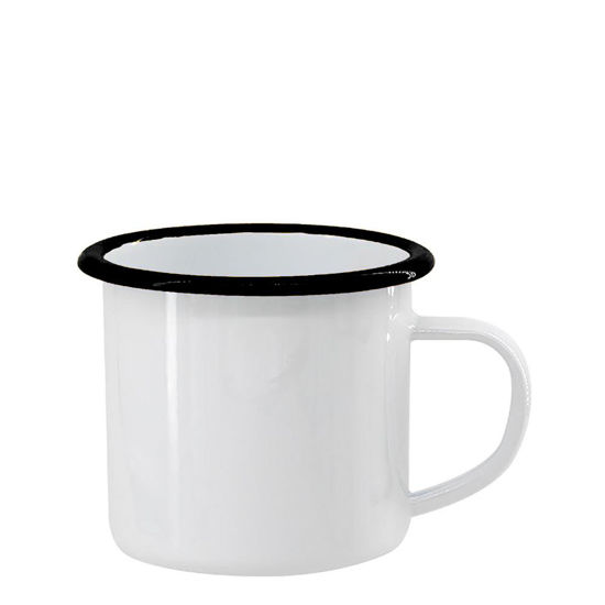 Picture of ENAMEL MUG 12oz WHITE + BLACK rim