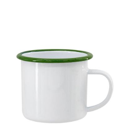 Εικόνα της ENAMEL MUG 12oz WHITE + GREEN rim
