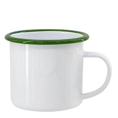 Picture of ENAMEL MUG 18oz WHITE + GREEN rim