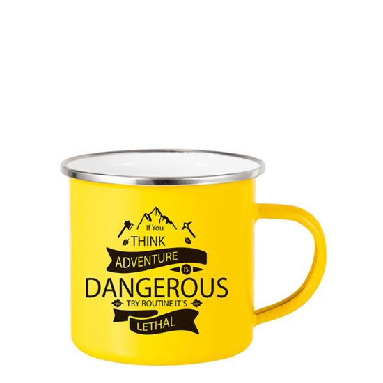 Picture of ENAMEL MUG 12oz (YELLOW) SILVER rim