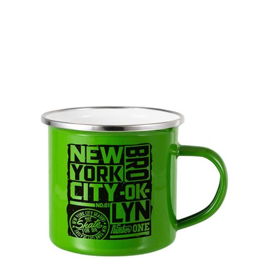 Picture of ENAMEL MUG 12oz (GREEN) SILVER rim