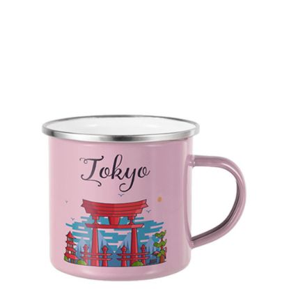 Picture of ENAMEL MUG 12oz (PINK) SILVER rim