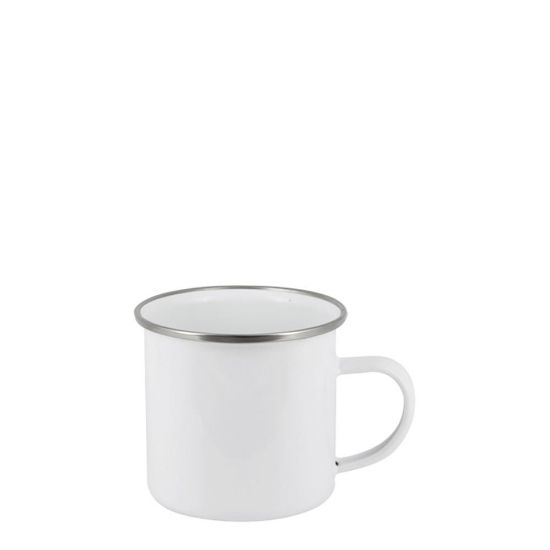 Picture of Enamel Mug  6oz. WHITE with Silver Rim