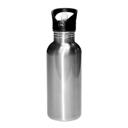 Picture of WATER BOTT. - STAINLESS (SILVER) 600ml-straw