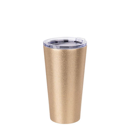 Picture of Tumbler 16oz - GOLD GLITTER with Clear Cup