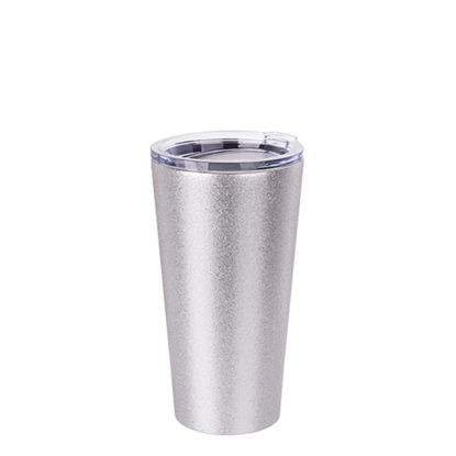 Picture of Tumbler 16oz - SILVER GLITTER with Clear Cup