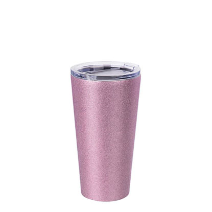Picture of Tumbler 16oz - PINK GLITTER with Clear Cup