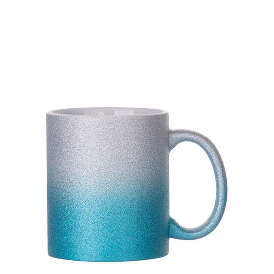 Picture of MUG 11oz (GLITTER) SILVER+BLUE gradient