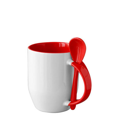 Picture of MUG 12oz INNER+HANDLE (SPOON) RED