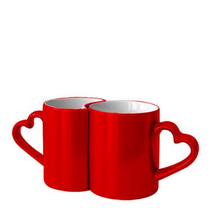 Picture of MUG CHANGING COLOR 11oz. (HEART 2pcs) RED gloss