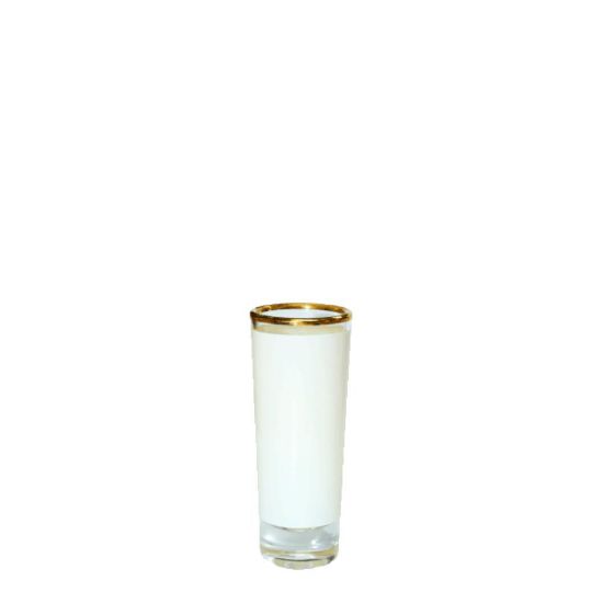 Picture of Shot - 3oz Glass (Clear) with Patch & Gold Rim