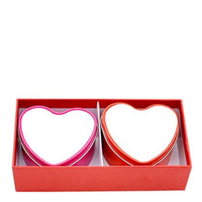 Picture of METAL TIN(CANDLE) 8x7x4.2cm-HEART set of 2