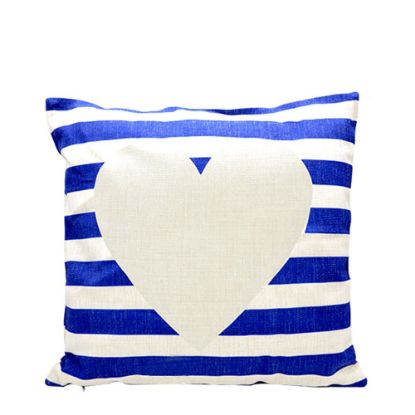 Picture of PILLOW - COVER (LINEN blue & white) 40x40cm