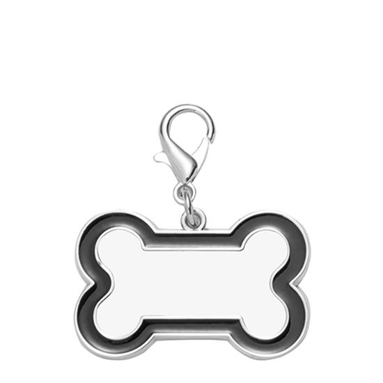 Picture of Pet Tag (DOG BONE Black edge) 3x4.5cm - Zinc alloy