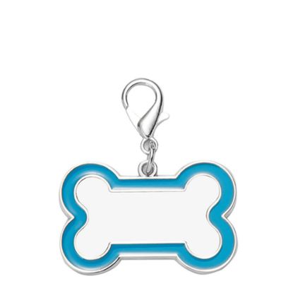 Picture of Pet Tag (DOG BONE Blue edge) 3x4.5cm - Zinc alloy