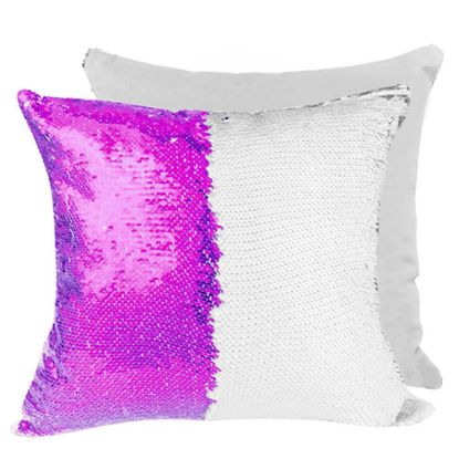 Εικόνα της PILLOW - COVER Sequin(PURPLE white back)40x40