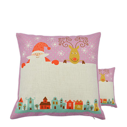 Picture of XMAS - PILLOW - COVER (LINEN) pink