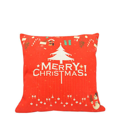 Picture of XMAS - PILLOW - COVER (LINEN) RED/white tree