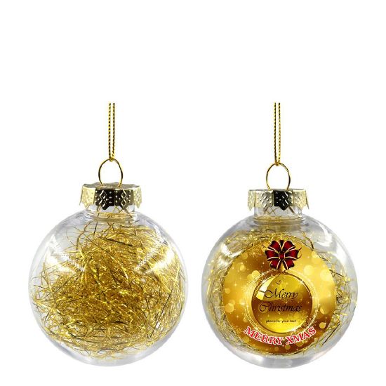Picture of XMAS BALL - CLEAR/GOLD- Diam. 8cm