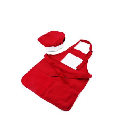 Picture of APRON (RED kids) with CHEF CAP - LARGE