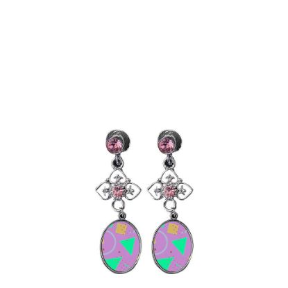 Picture of EAR RING - METAL (Zinc-Alloy) oval pink