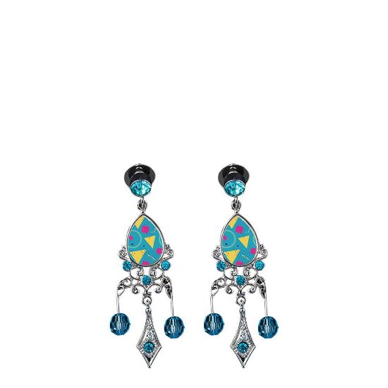 Picture of EAR RING - METAL (Zinc-Alloy) drop blue