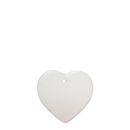 Picture of ORNAMENT CERAMIC with Hole - HEART 3"