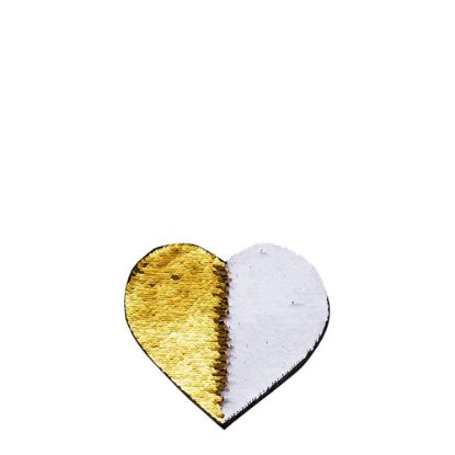 Picture of HEART ADHESIVE sequin (GOLD)10.5x12 cm