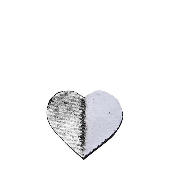 Picture of HEART ADHESIVE sequin (SILVER)10.5x12 cm