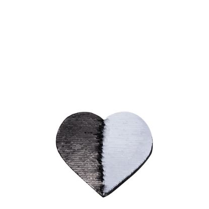 Picture of HEART ADHESIVE sequin (BLACK)10.5x12 cm