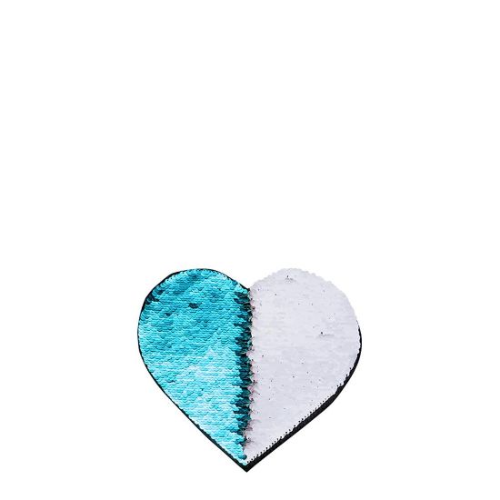 Picture of HEART ADHESIVE sequin (BLUE LIGHT)10.5x12 cm