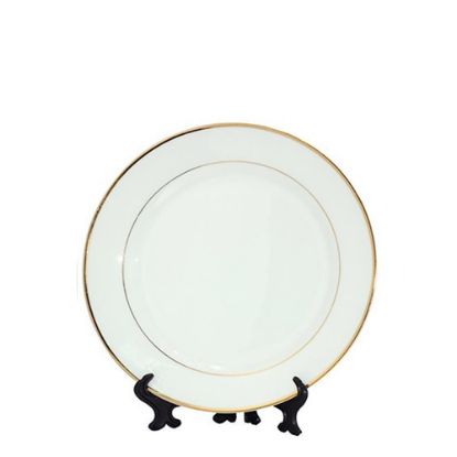 Picture of PLATE - WHITE with GOLD RIM (10") 25cm