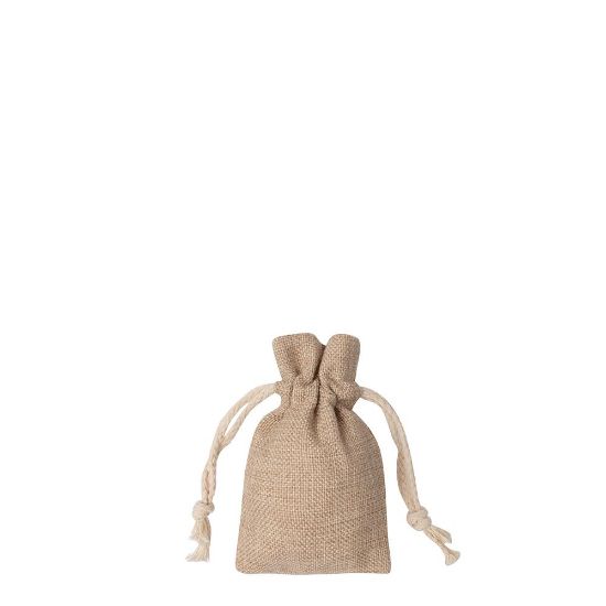 Picture of DRAWSTRING BAG faux burlap  9x14cm