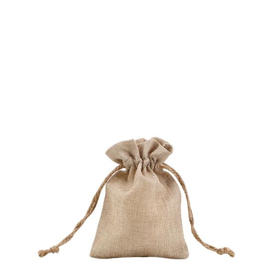 Picture of DRAWSTRING BAG faux burlap 12x17cm