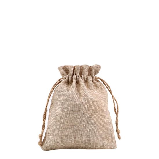 Picture of DRAWSTRING BAG faux burlap 17x21cm