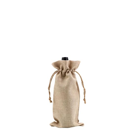 Picture of BOTTLE BAG faux burlap 17x34cm